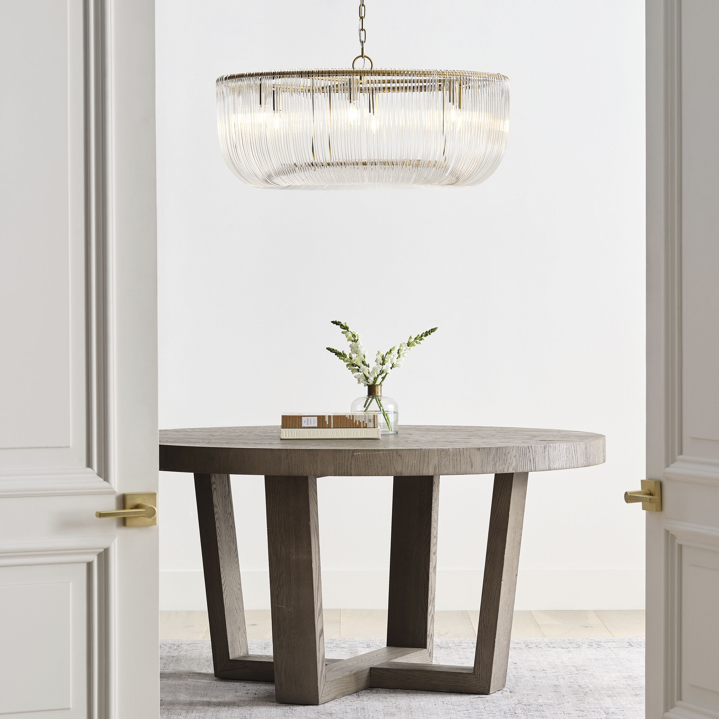 C&M by Chapman & Myers Pierce Pendant Ceiling Light in Burnished Brass